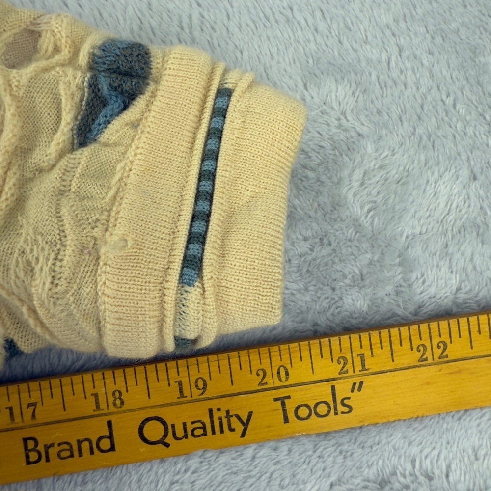 COOGI Australia Wool Knit Cardigan Cream Blue Women's M - Picture 10 of 13